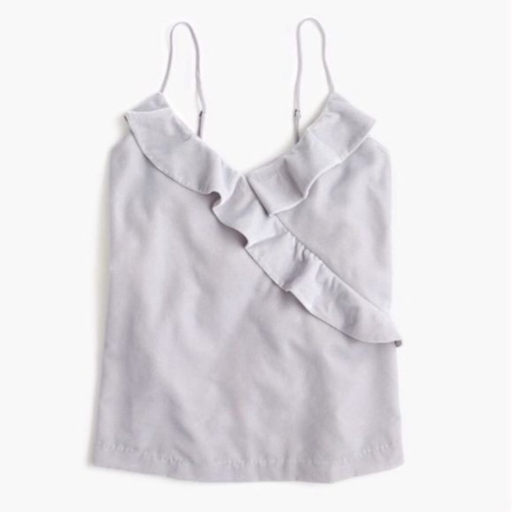 J. Crew Velvet Going Out Top in Metallic Silver Size 12 NWT